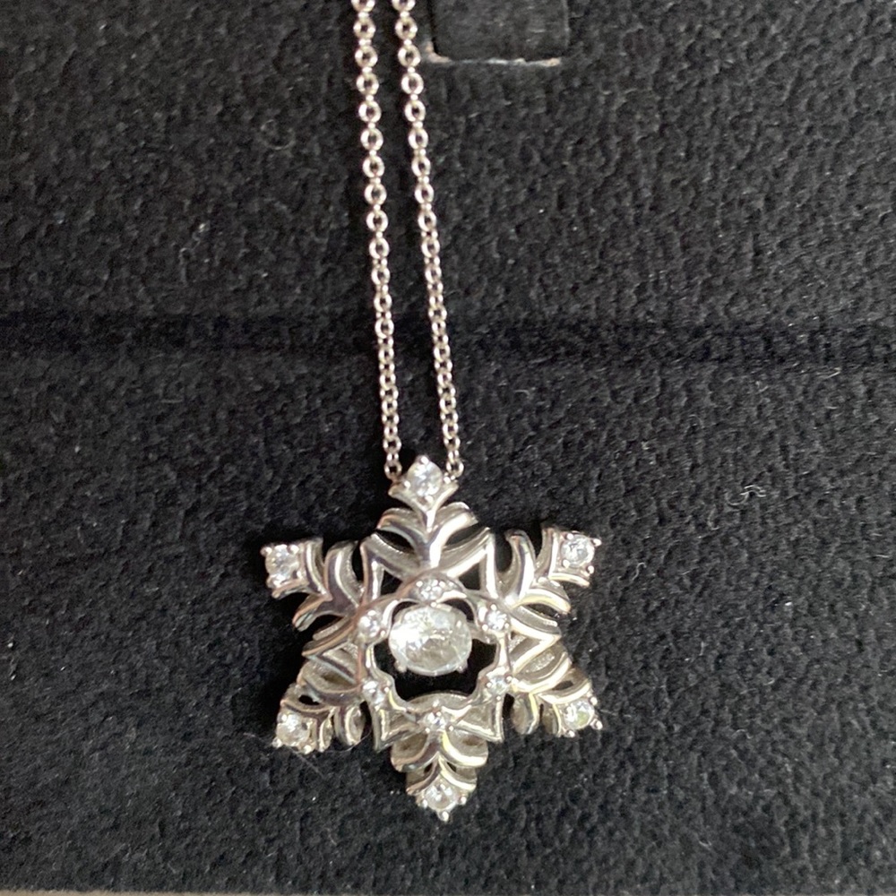 Sterling Silver and Crystal Snowflake Pendant
